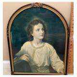 Vintage framed child Jesus print