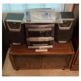 Compact stereo system and stand