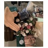 Large lot of soft goods and home decor