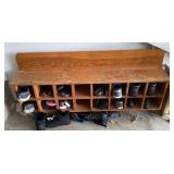 Wooden mudroom shoe rack / bench