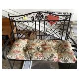 Metal bench with cushion