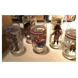 Box of McDonaldï¿½s character glasses, etc.