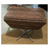 Drop leaf dinette table with chrome pedestal base