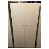 2-door white storage cabinet