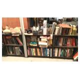 Three bookshelves and contents