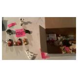 Box of small ceramic figures and misc.