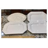 Four Ironstone platters