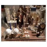 Collection of sports trophies