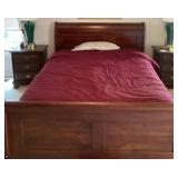 Cherry sleigh bed with Beautyrest lift mattress