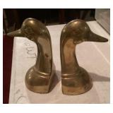 Brass duck head bookends