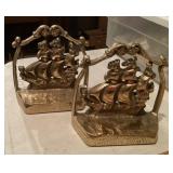 Brass sailing ship bookends