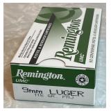 Remington 9mm Luger ammo --full box