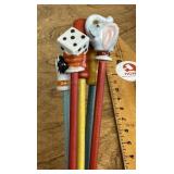 Group of vintage carnival sticks