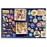 Assorted pins and buttons