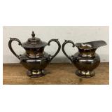 Sterling silver creamer & sugar bowl