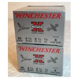 2 boxes Winchester 20 gauge shotgun shells--full