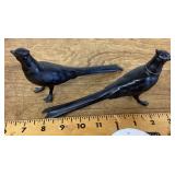 Metal pheasant salt and pepper shakers