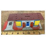 Tin litho Service Station coin bank