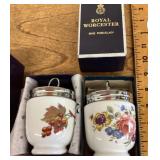 2 Royal Worcester porcelain egg coddlers