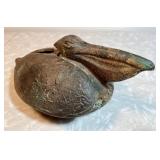 1930s Hubley cast iron pelican ashtray / incense