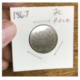 1867 2-cent coin