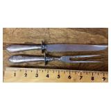 Carving set with sterling silver handles