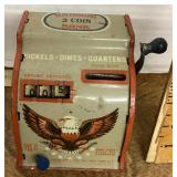 National Bank 3-coin tin toy bank