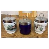 3 porcelain egg coddlers