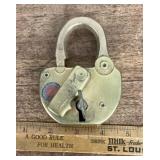 Brass Adlake padlock and key