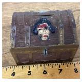 Metal pirate chest coin bank