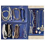 Large group of costume jewelry necklaces