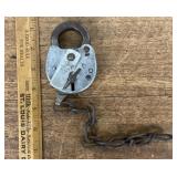 Old padlock and key