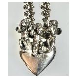 Sterling See-Hear-Speak No Evil angels necklace