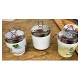 3 porcelain egg coddlers