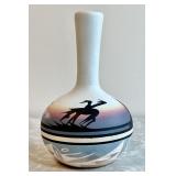 Navajo Mesa pottery hand painted vase --signed