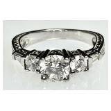 Sterling silver ring with CZs