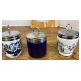 3 porcelain egg coddlers