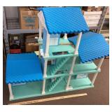 Plastic 3-story dollhouse 58" tall x 51" wide
