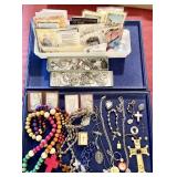 Large lot of religious medals, pendants, rosaries