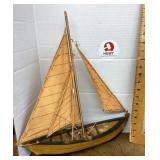 Wooden toy sailboat