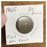 1865 2-cent coin