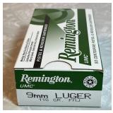 Remington 9mm Luger ammo --full box