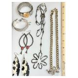 Costume jewelry earrings, bracelets, necklaces