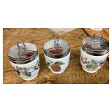 3 porcelain egg coddlers