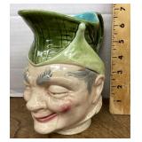 Antique Sarreguemines majolica character jug