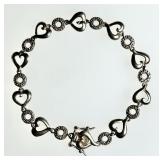 Sterling silver heart bracelet