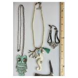 Costume necklaces & bracelet, pocket knife