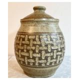Large J.D. King studio pottery cookie jar