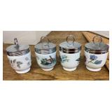 4 porcelain egg coddlers