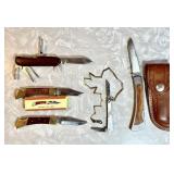 5 assorted pocket knives